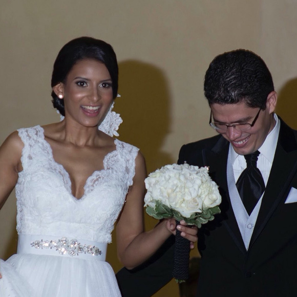 Yeika and her husband on their wedding day